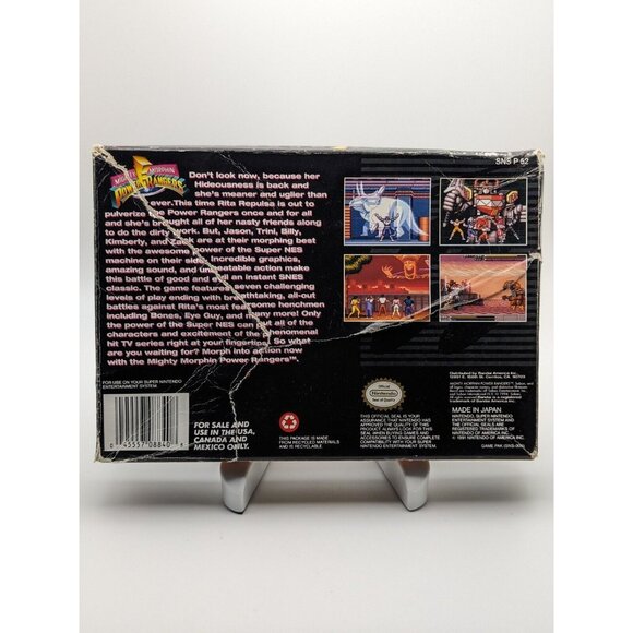 Mighty Morphin Power Rangers (Super Nintendo SNES) Game & Box ~ Tested & Works - Picture 2 of 12